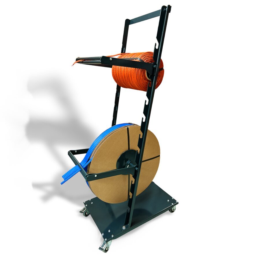 Praktischer Abrollwagen für Kunststoff-Netzschlauch Praktischer Abrollwagen für Kunststoff-Netzschlauch