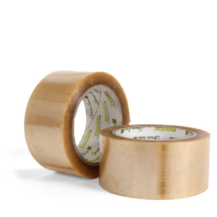 Biopack in transparent und mit Aufdruck für nachhaltige Sichtbarkeit Sammelaufnahme Biopack transparent und Biopack mit grünem Aufdruck