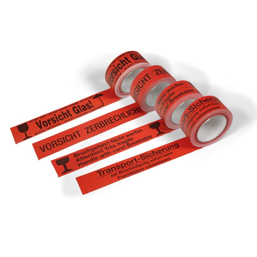 Warnklebeband aus Papier mit hoher Signalwirkung dank kräftiger roter Farbe Warnklebeband aus Papier mit hoher Signalwirkung dank kräftiger roter Farbe