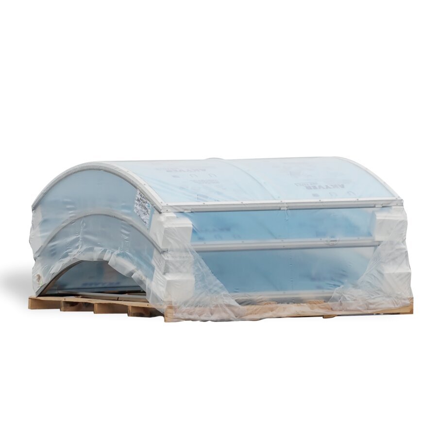 Transparente PE-Schrumpffolie als Rundum-Produktschutz für große Güter und Palettenware Transparente PE-Schrumpffolie als Rundum-Produktschutz für große Güter und Palettenware