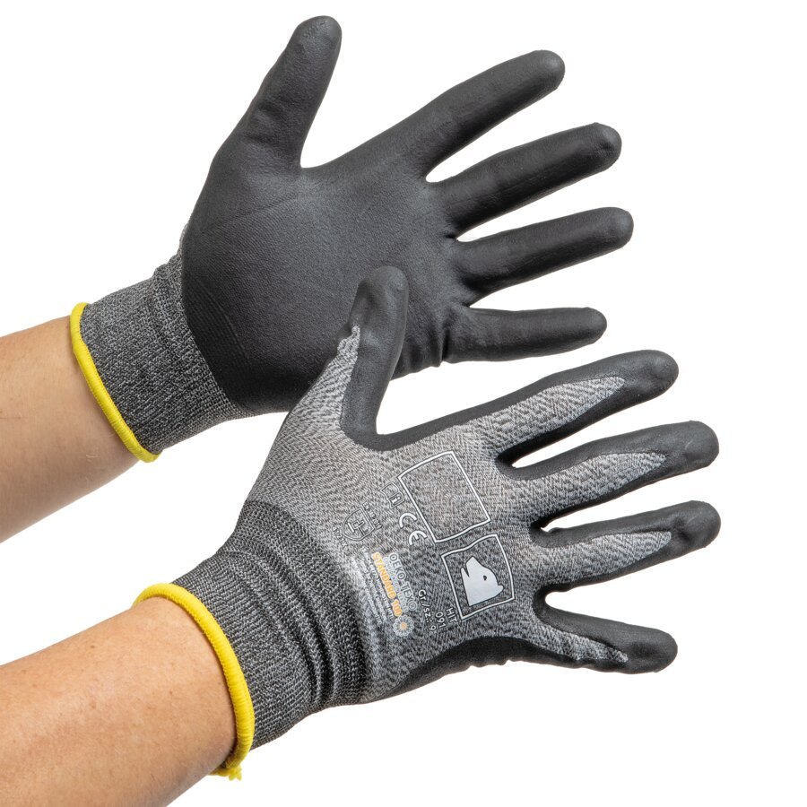 Feinstrickhandschuh mit Nitrilbeschichtung für hohe Griffsicherheit bei angenehmem Tragekomfort Feinstrickhandschuh mit Nitrilbeschichtung für hohe Griffsicherheit bei angenehmem Tragekomfort