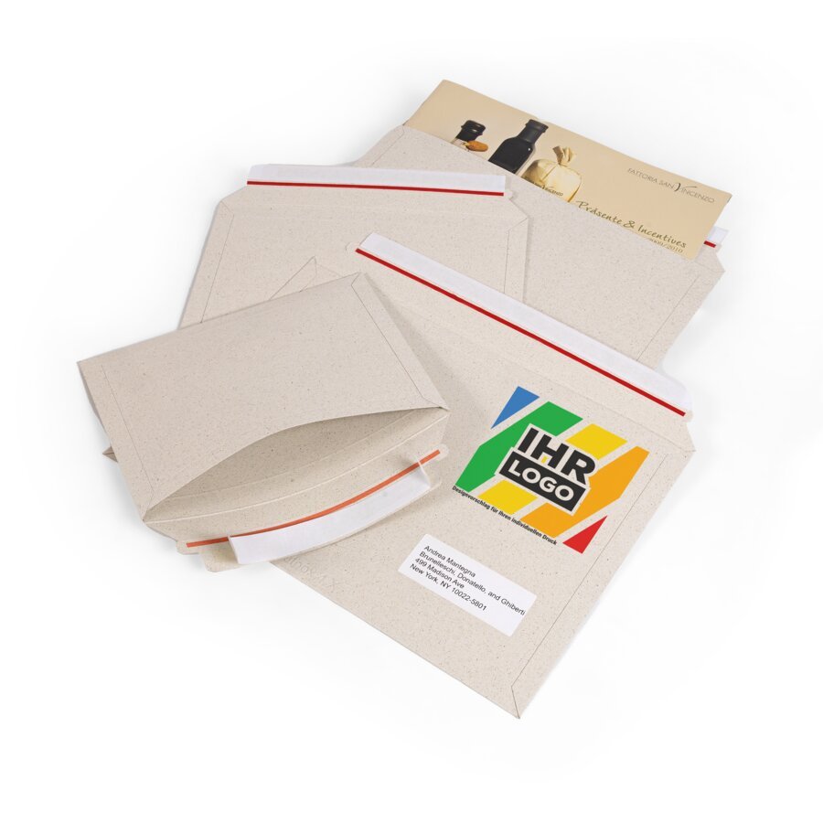 Individuell bedruckte Graskarton-Versandtaschen Individuell bedruckte Graskarton-Versandtaschen