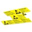 Papieretiketten selbstklebend Sammelaufnahme 3 Etiketten gelb mit schwarzem Aufdruck
