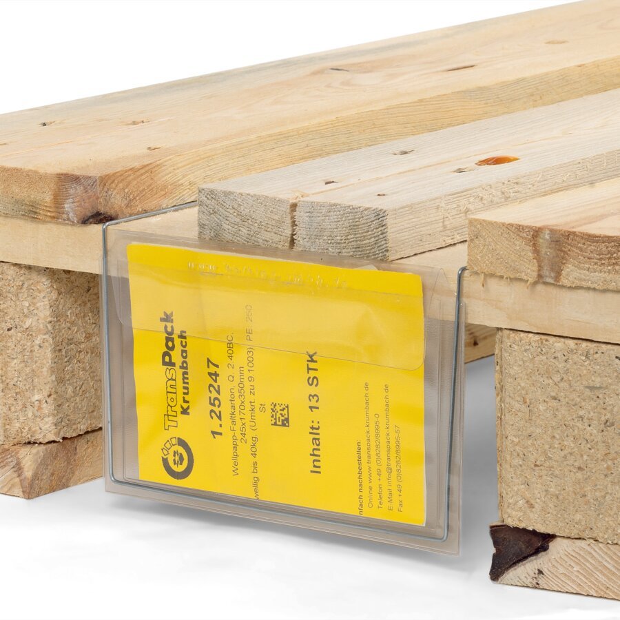 Drahtbügeltaschen mit langem Bügel zum Fixieren an Europaletten Drahtbügeltaschen mit langem Bügel zum Fixieren an Europaletten