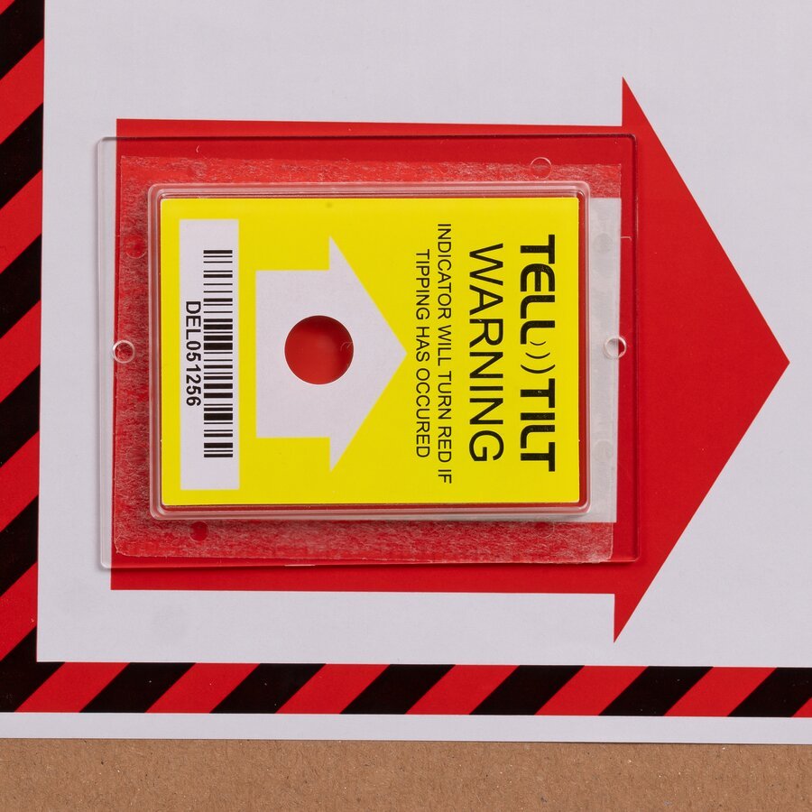 Kippindikator färbt sich rot Rote Hinweisanzeige bei gekipptem Indikator.