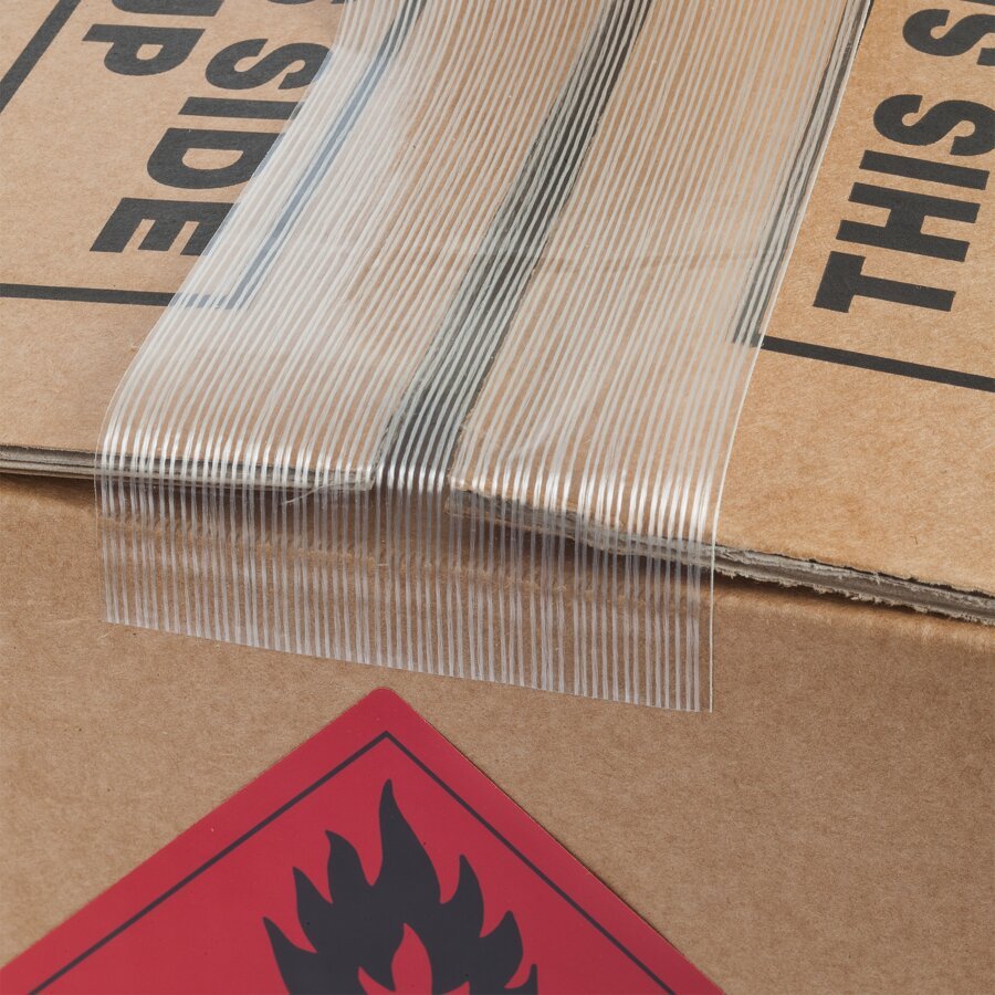 Zum Verschließen der Gefahrgutverpackung eignet sich glasfaserverstärktes Filamentband (z.B. 2.0006) Zum Verschließen der Gefahrgutverpackung eignet sich glasfaserverstärktes Filamentband (z.B. 2.0006)