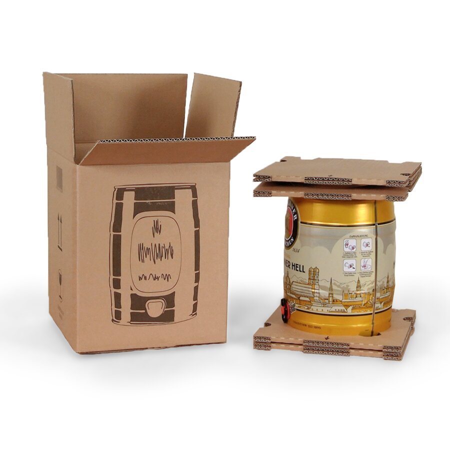 Wellpappverpackung bestehend aus drei Teilen, Karton inkl. zwei Falteinlagen Wellpappverpackung bestehend aus drei Teilen, Karton inkl. zwei Falteinlagen