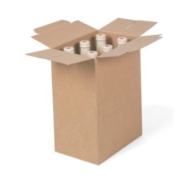 Flaschenkarton mit integriertem Gefache Flaschenkarton mit integriertem Gefache