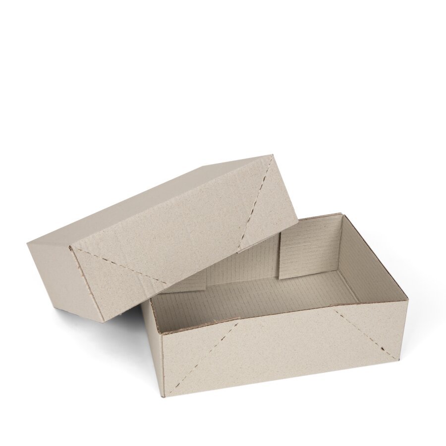 Zweiteilige Aufrichteschachtel mit Klebepunkten Zweiteilige Aufrichteschachtel mit Klebepunkten