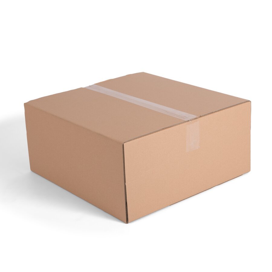 Die beiden äußeren, sich mittig stoßenden Klappen können dann einfach mit Klebeband verschlossen werden Die beiden äußeren, sich mittig stoßenden Klappen können dann einfach mit Klebeband verschlossen werden