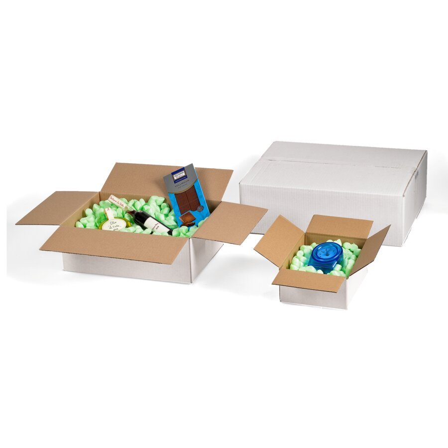 Sieht besonders aus: außen weiß und innen braun (kartonig) außen weiß und innen braun (kartonig)