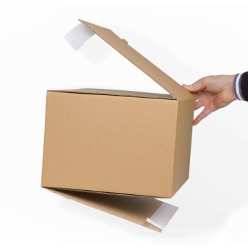 Beidseitig vollüberlappende Klappen mit Selbstklebe-Verschluss