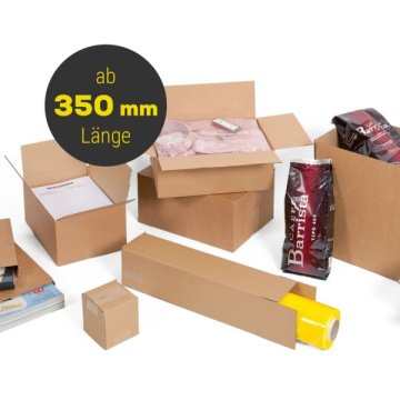 Stabile Wellpapp-Faltkartons in unterschiedlichen Größen ab 350 mm Länge