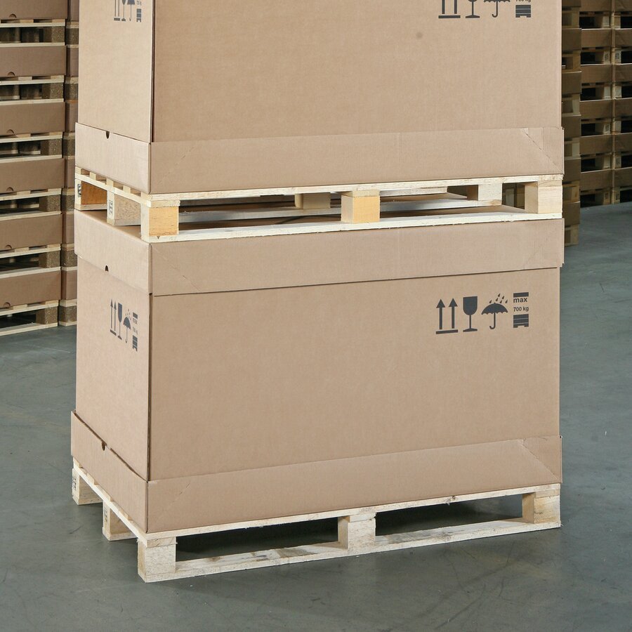 Hohe Stapellast bietet dieser Paletten-Container Mit diesem Palettencontainer lässt es sich stapeln.