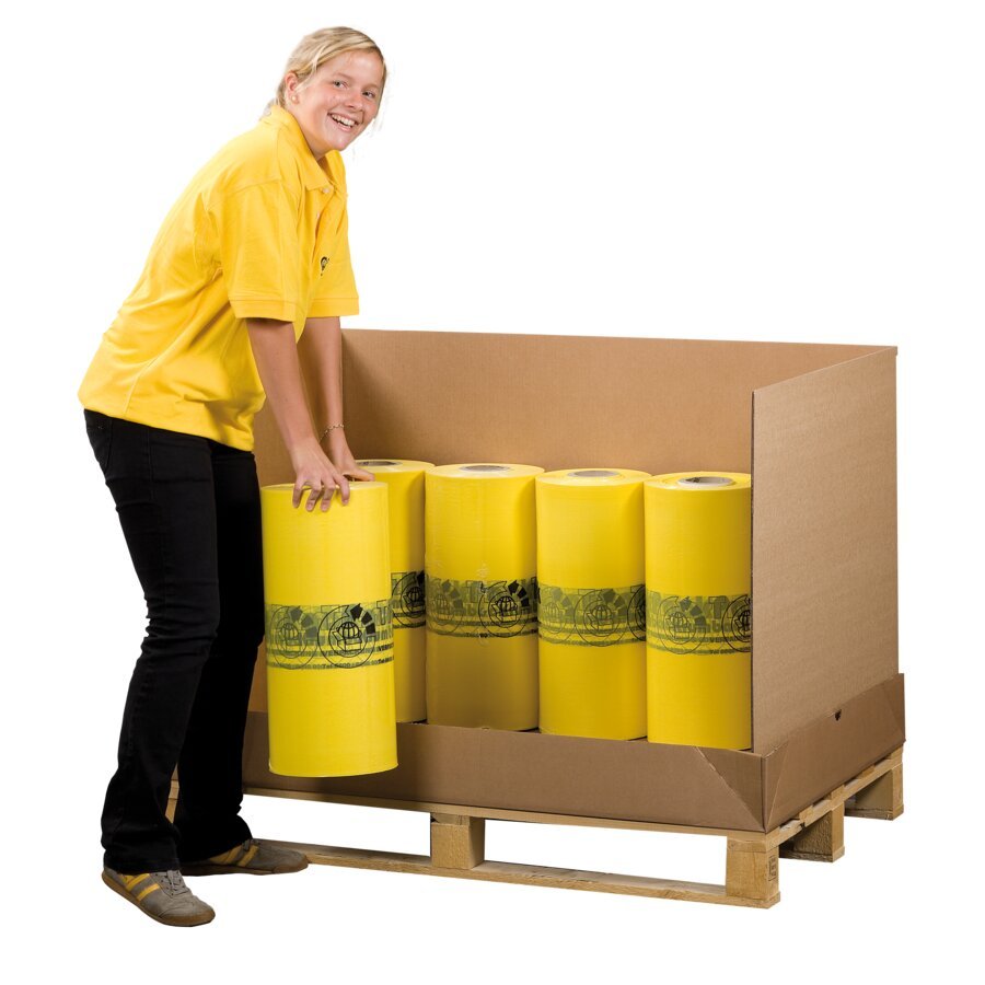 Leichtes seitliches Befüllen des Palettencontainers So lässt sich dieser Paletten-Container am besten befüllen.