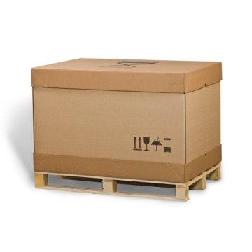 Klappbarer Paletten-Container aus Wellpappe inkl. IPPC-Palette