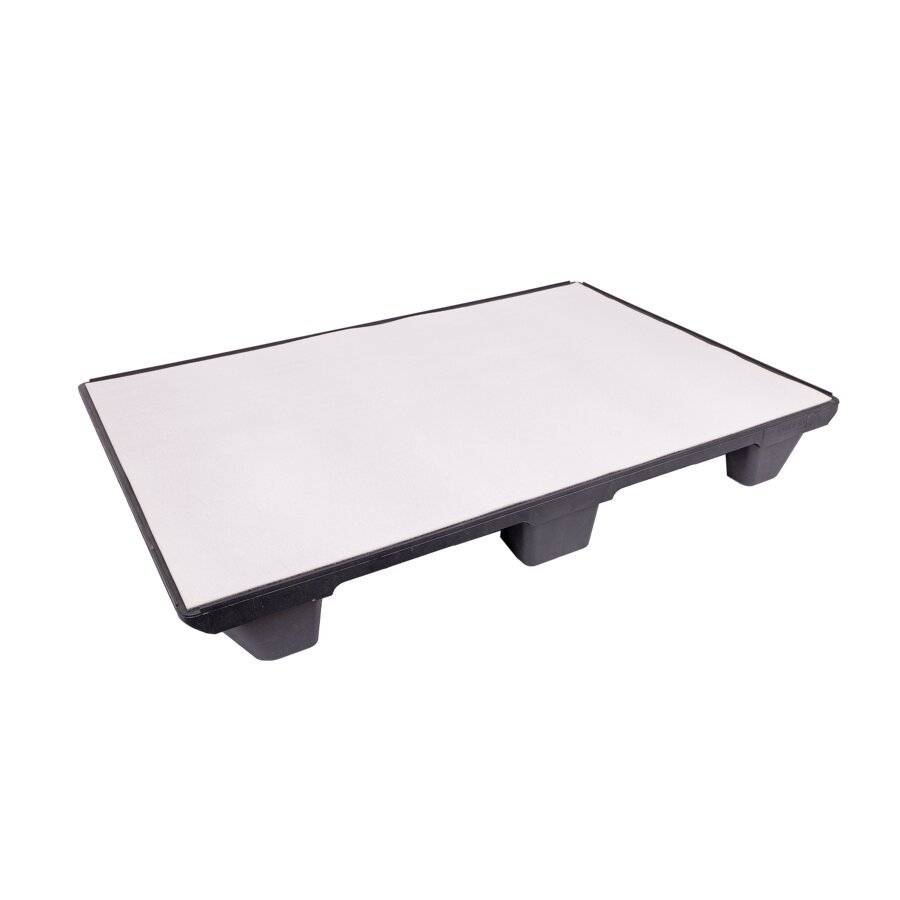 Fügt sich optimal an Palette an und verhindert so das Rutschen des Inhalts Fügt sich optimal an Palette an und verhindert so das Rutschen des Inhalts