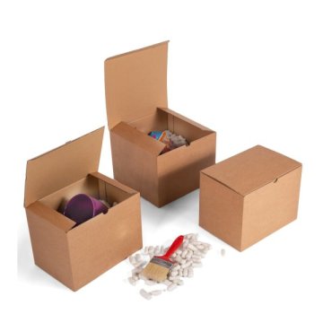 Die praktischen Klappschachteln mit Automatikboden gibt es in vielen Abmessungen, in weiß oder in braun