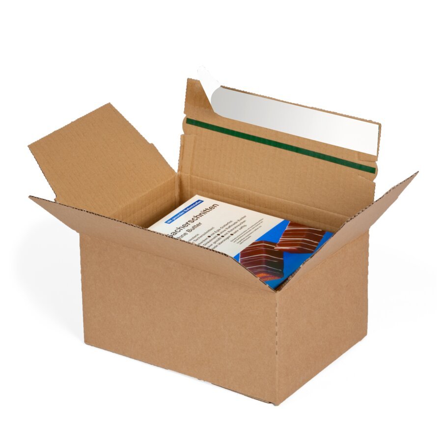 Faltkarton mit Selbstklebe-Verschluss Faltkarton mit Selbstklebe-Verschluss