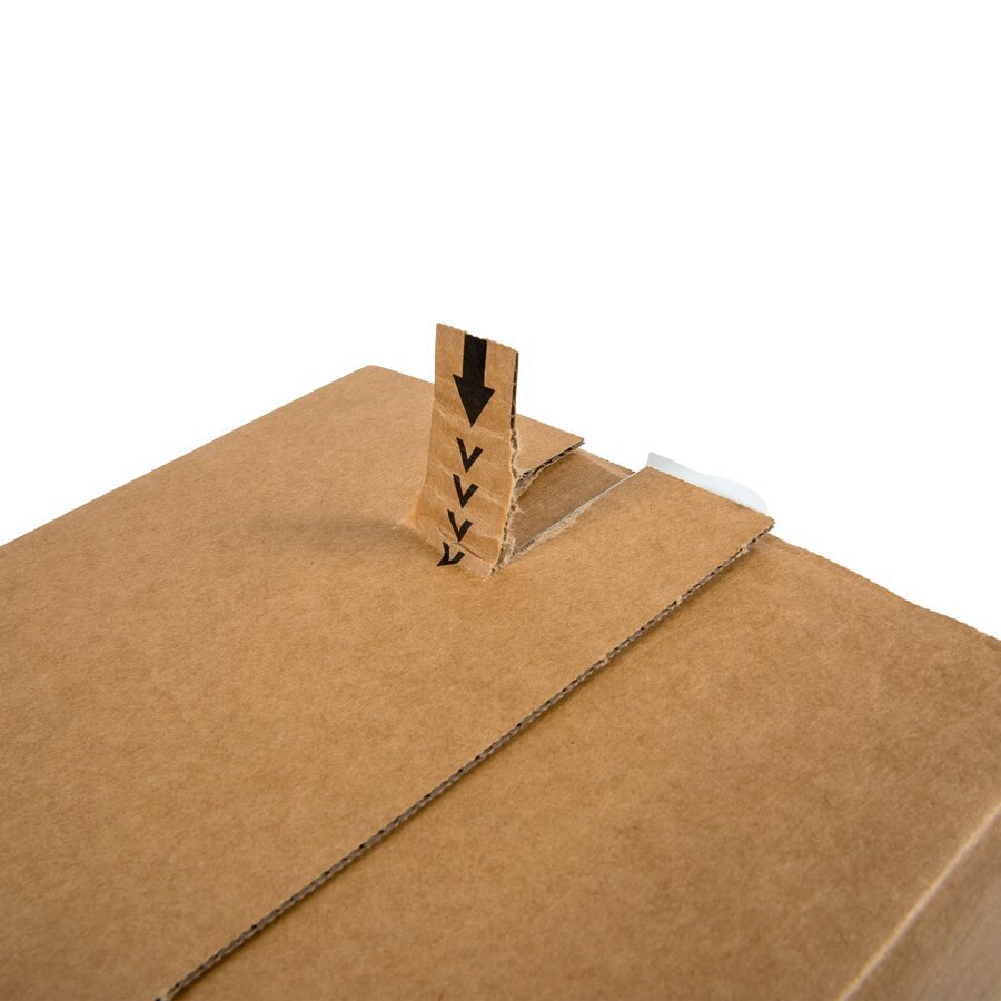 Wellpapp-Faktkarton mit praktischen Selbstklebestreifen und Aufreißperforation zum schnellen Öffnen Wellpapp-Faktkarton mit praktischen Selbstklebestreifen und Aufreißperforation zum schnellen Öffnen