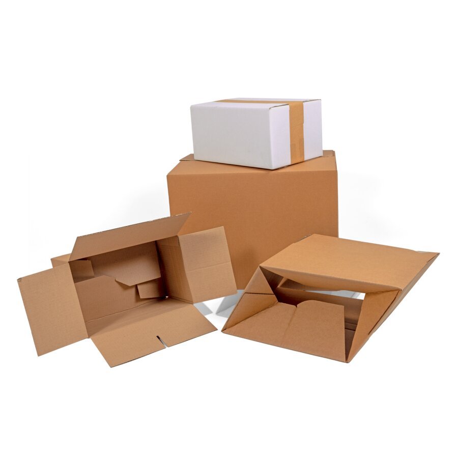 Da der Boden automatisch schließt wird Zeit beim Verpacken eingespart Dieser Automatikboden Karton hat einen selbstschließenden Boden