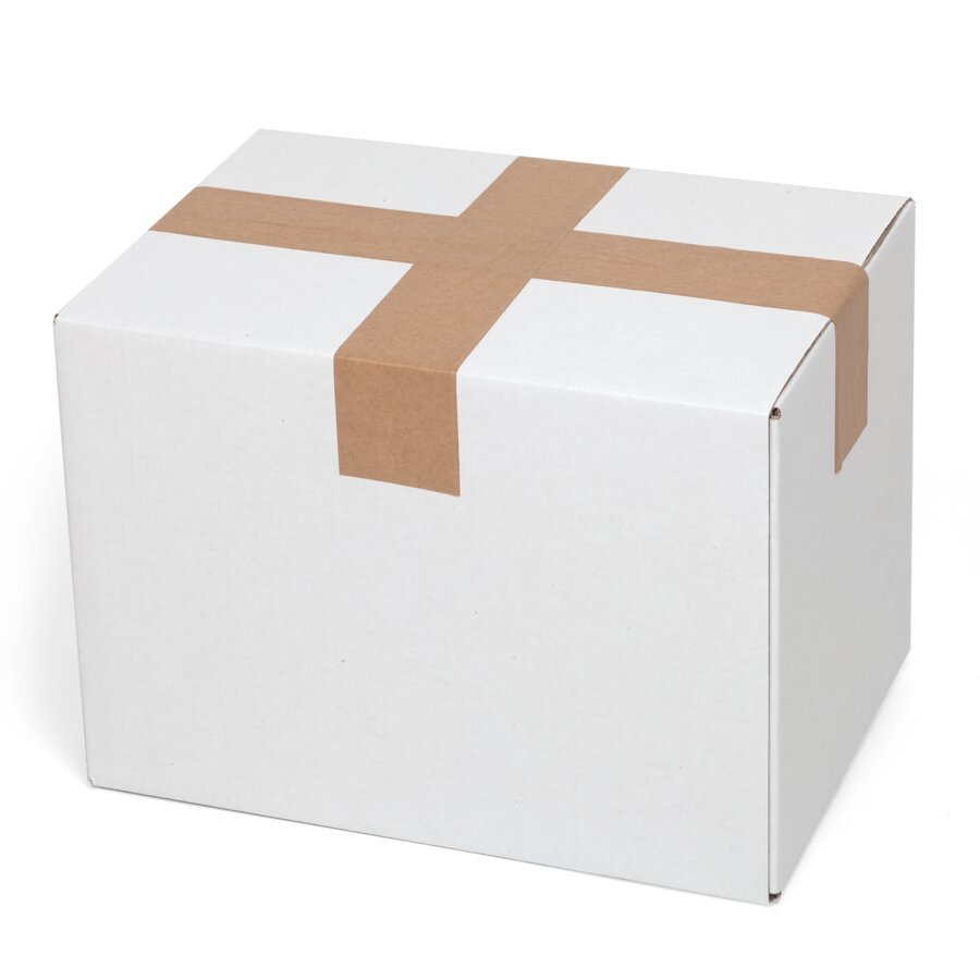 2 Streifen genügen, um den Karton sauber und sicher zu verschließen 2 Streifen genügen, um den Karton sauber und sicher zu verschließen