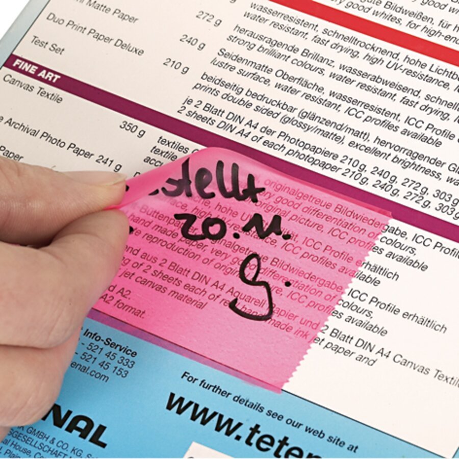 Die Notizzettel sind leicht und rückstandsfrei ablösbar Die Notizzettel sind leicht und rückstandsfrei ablösbar