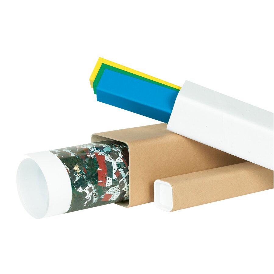 Lange eckige oder runde Produkte wie aufgerollte Drucksachen lassen sich damit einfach verpacken Lange eckige oder runde Produkte wie aufgerollte Drucksachen lassen sich damit einfach verpacken