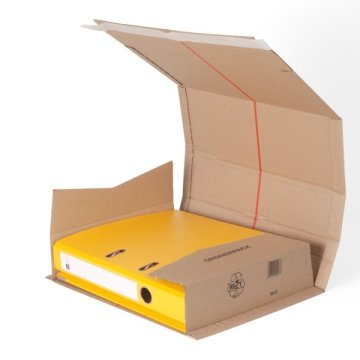 Ordner-Verpackung mit SK-Verschluss und Aufreißfaden