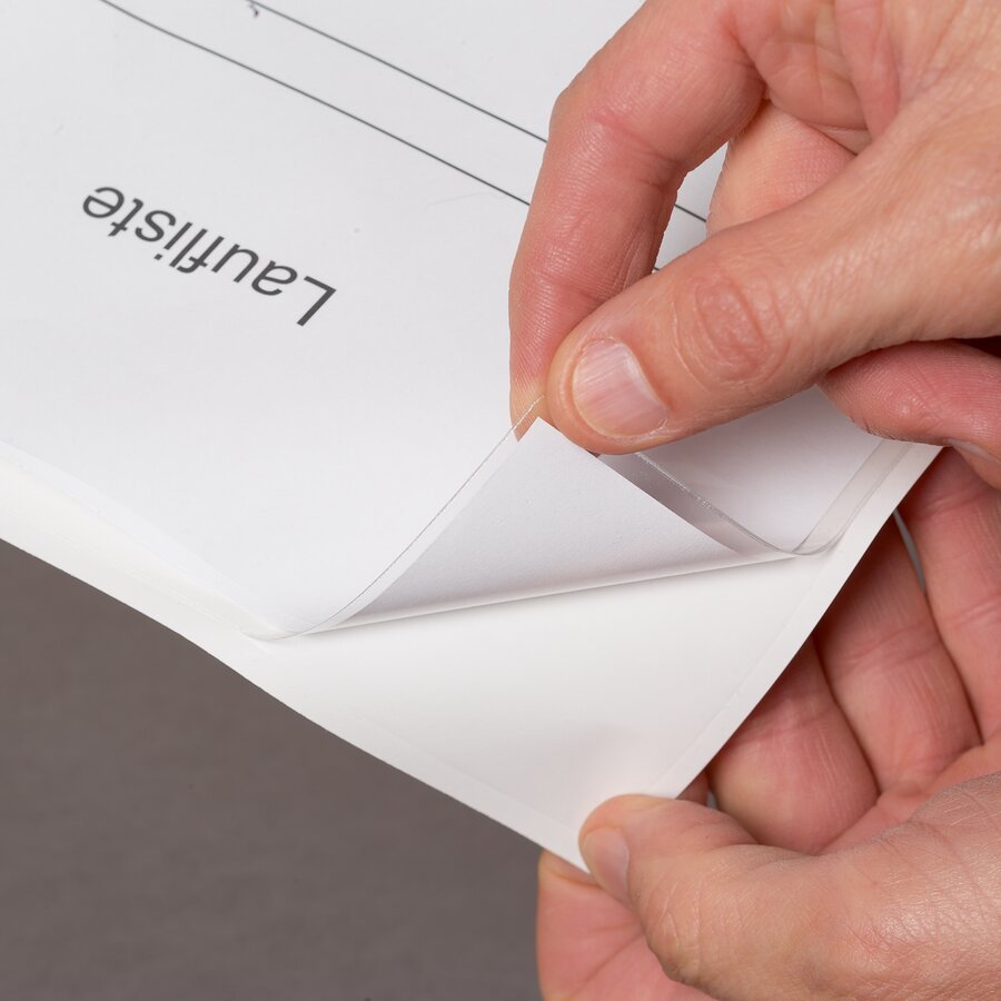 Sichttasche einfach von der Schutzfolie abziehbar Sichttasche einfach von der Schutzfolie abziehbar