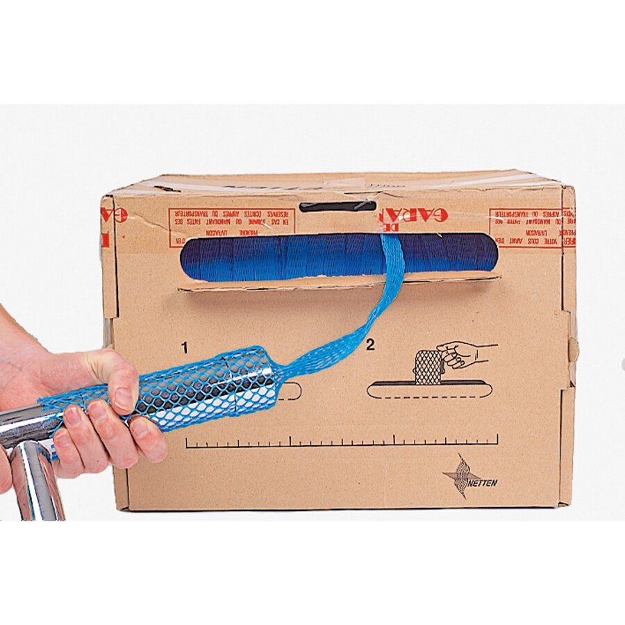 Die Netzschläuche werden im praktischen Spendekarton geliefert Die Netzschläuche werden im praktischen Spendekarton geliefert