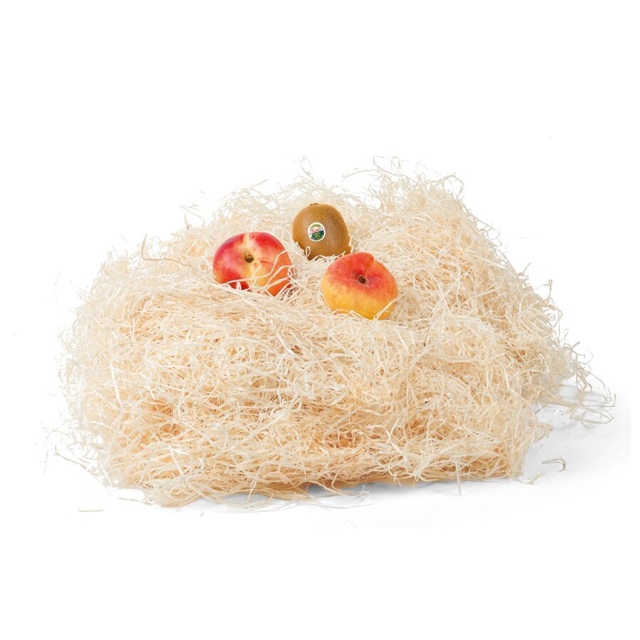 Perfekt gepolsterte Produkte Nest aus Holzwolle mit Äpfeln