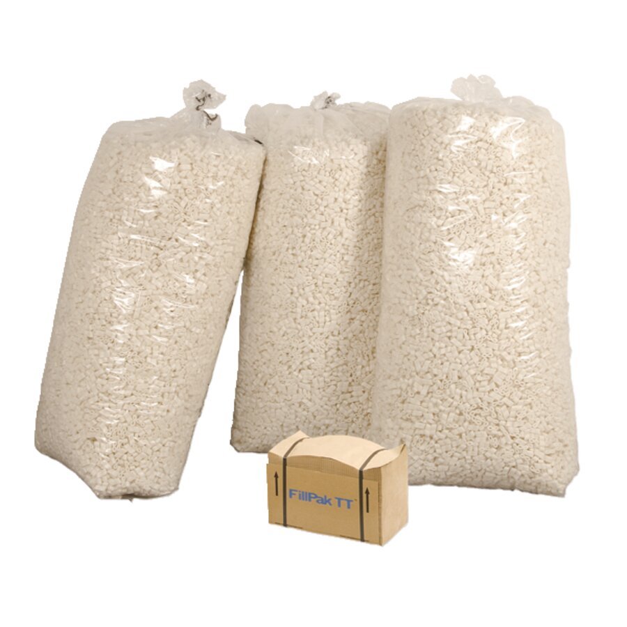 Geringer Lagerplatzbedarf im Vergleich zu vorgefertigtem Füllmaterial, wie zum Beispiel Verpackungschips Geringer Lagerplatzbedarf im Vergleich zu vorgefertigtem Füllmaterial, wie zum Beispiel Verpackungschips