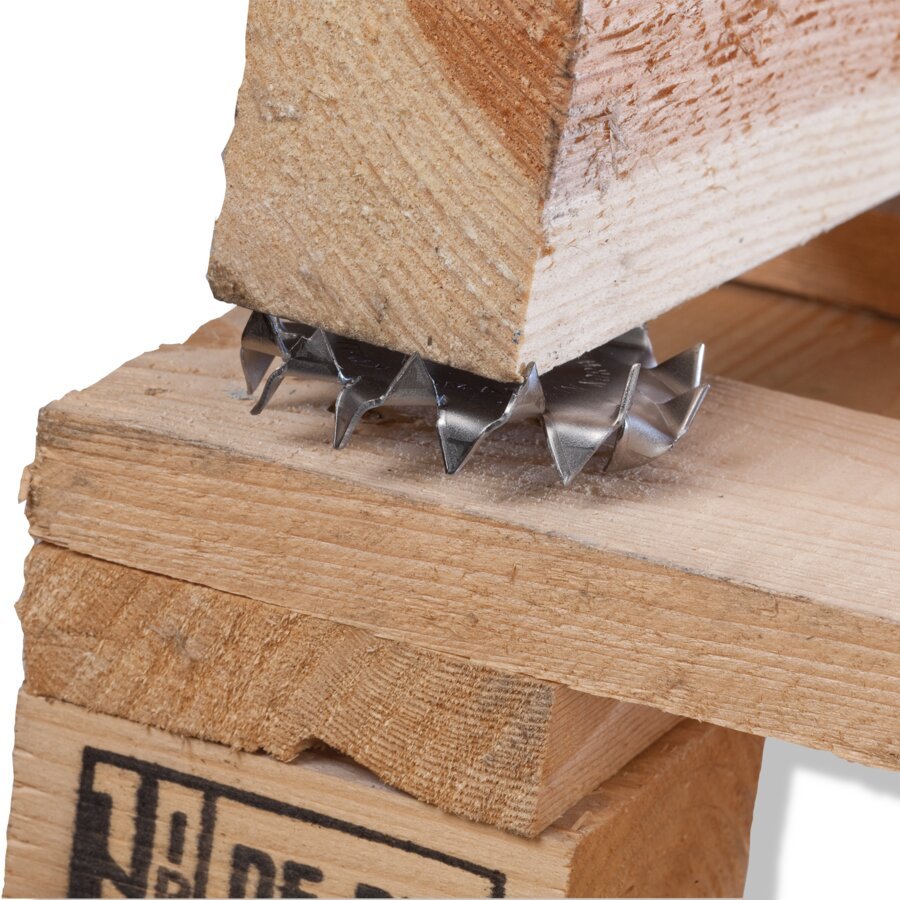 Zwischenlage für Holz deren Wirkungsgrad von der Einpresstiefe abhängt Zwischenlage für Holz deren Wirkungsgrad von der Einpresstiefe abhängt