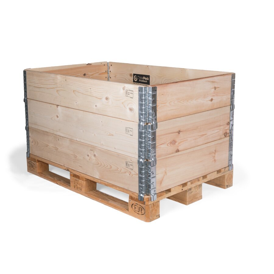 Das flexible Container-System besteht aus mehreren faltbaren Rahmenteilen aus stabilem Vollholz Das flexible Container-System besteht aus mehreren faltbaren Rahmenteilen aus stabilem Vollholz