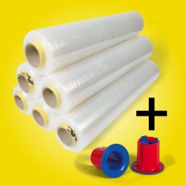 Handstretchfolie Standard + Gleithülsen Spar-Set Handstretchfolie Standard + Gleithülsen Spar-Set