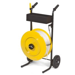 Abrollwagen für Textil-Umreifungsband, fahrbar Abrollwagen für Textil-Umreifungsband, fahrbar