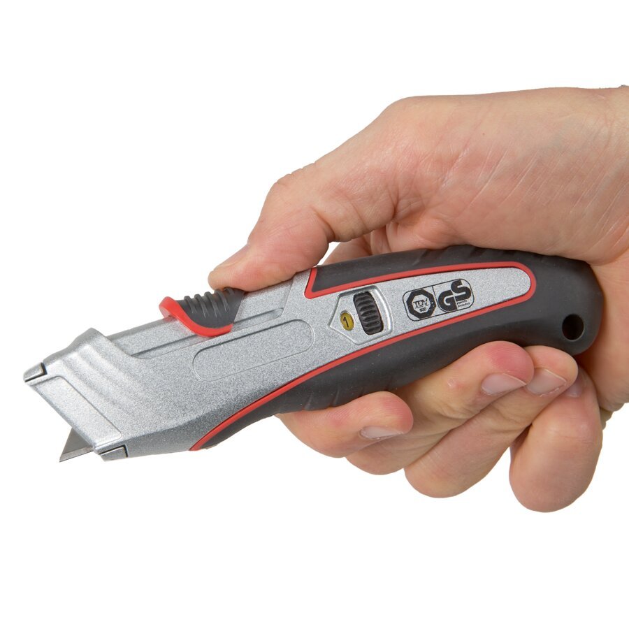 Mit automatischem Klingenrückzug Mit automatischem Klingenrückzug