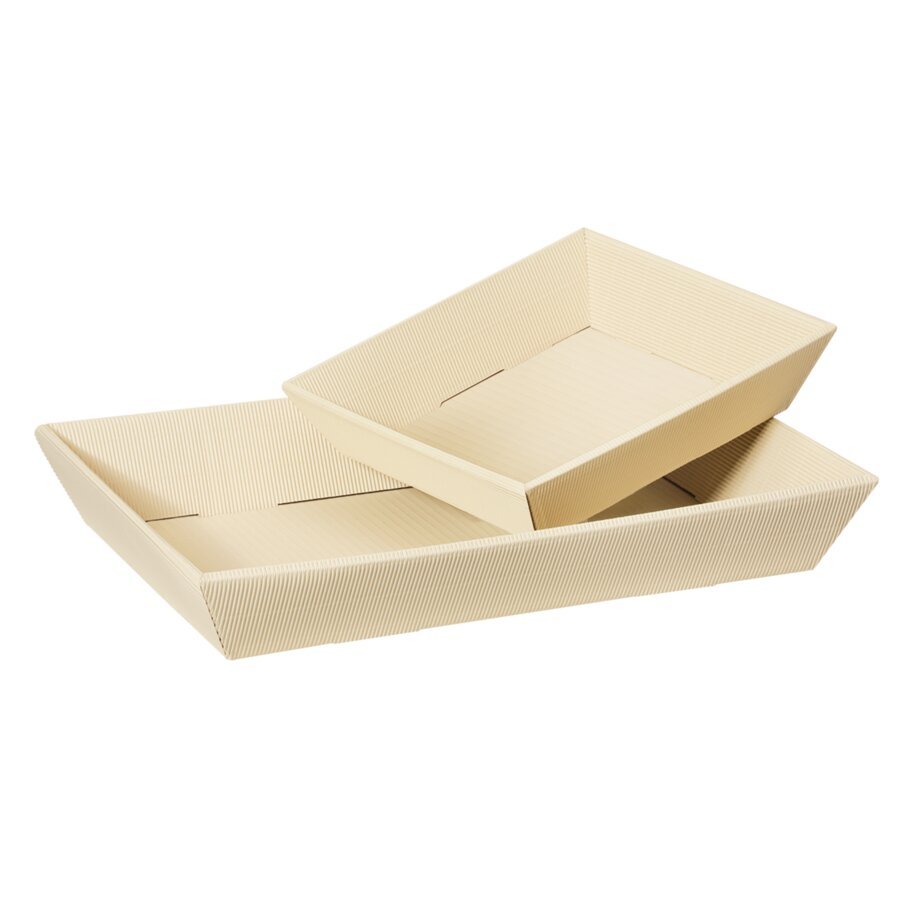 Präsentkorb flach creme Präsentkorb flach creme